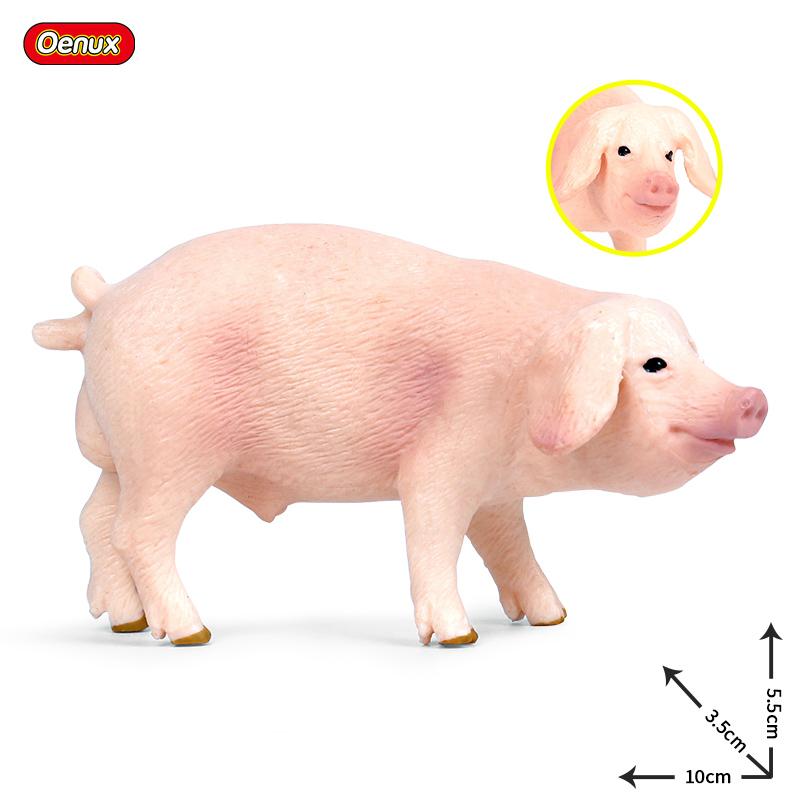 Oenux Poultry Farm Animals Model Simulation Pig Swine Sow Porcupine Boar Action Figures Figurine Lovely Educational Kids Toy