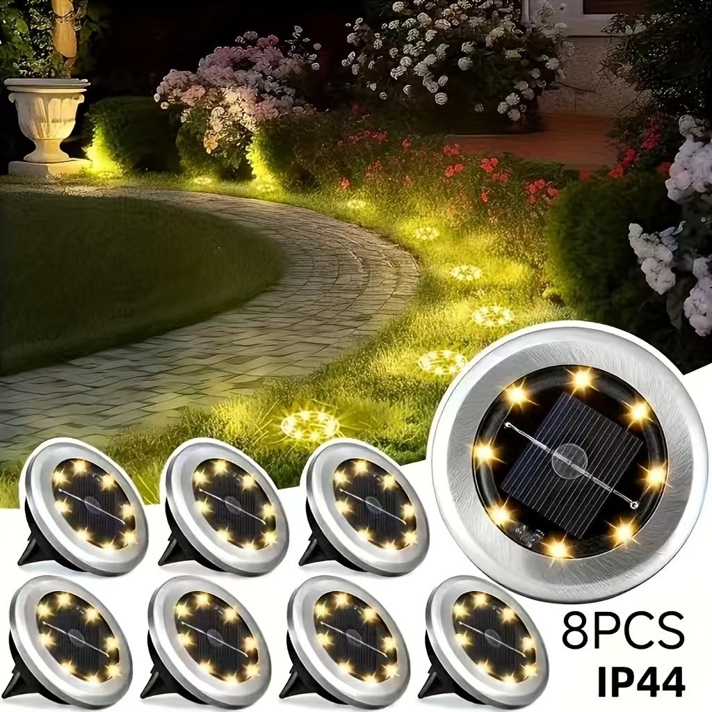 Solar Ground Spotlight Geo Lights,Outdoor Landscape Lights,LED Rotating Disc Lights,Garden Lawn Lighting,Floor Lamp, Pathway Yard Walkway Patio Lawn