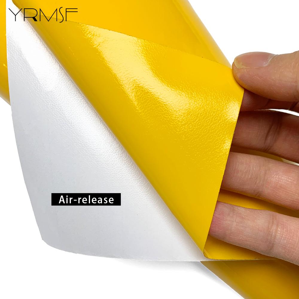 Glossy Car Sticker Vinyl Auto Tuning Waterproof Vinyl Wraps Motorcycle Stickers Adhesive Yellow Car Film for Vehicle Accessories