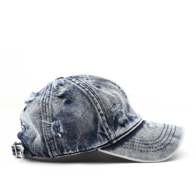 YOUNAXIN Vintage Verweerde Denim Baseballpet Gewassen Gerafelde Pet voor Mannen Vrouwen Retro Streetwear Reismuts