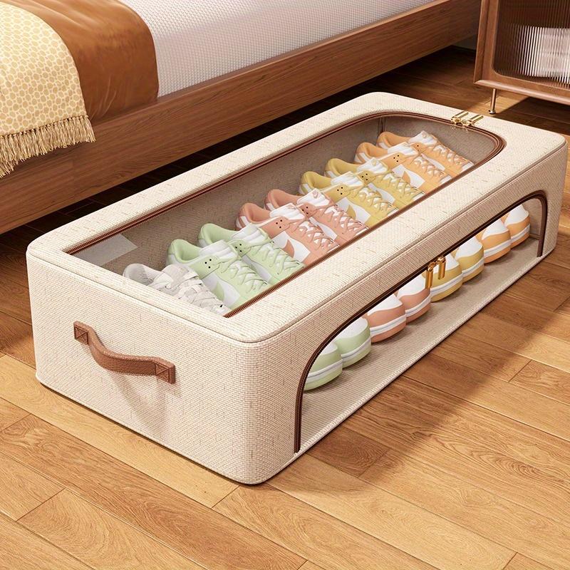 high qualityThickened Steel Frame Support, Large Capacity Under Bed with Lid Foldable Storage Shoe Box, Can Be Placed in The Bedroom, Living Room,
