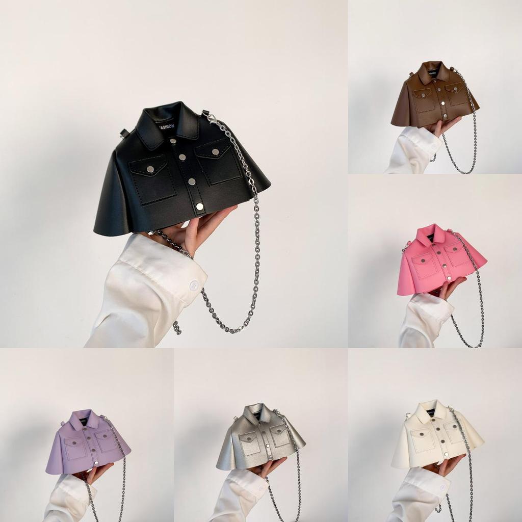 Trendy Pu Square Shape Shoulder Bag With Chain Strap Clothing Appearance Design For Daily Fashion