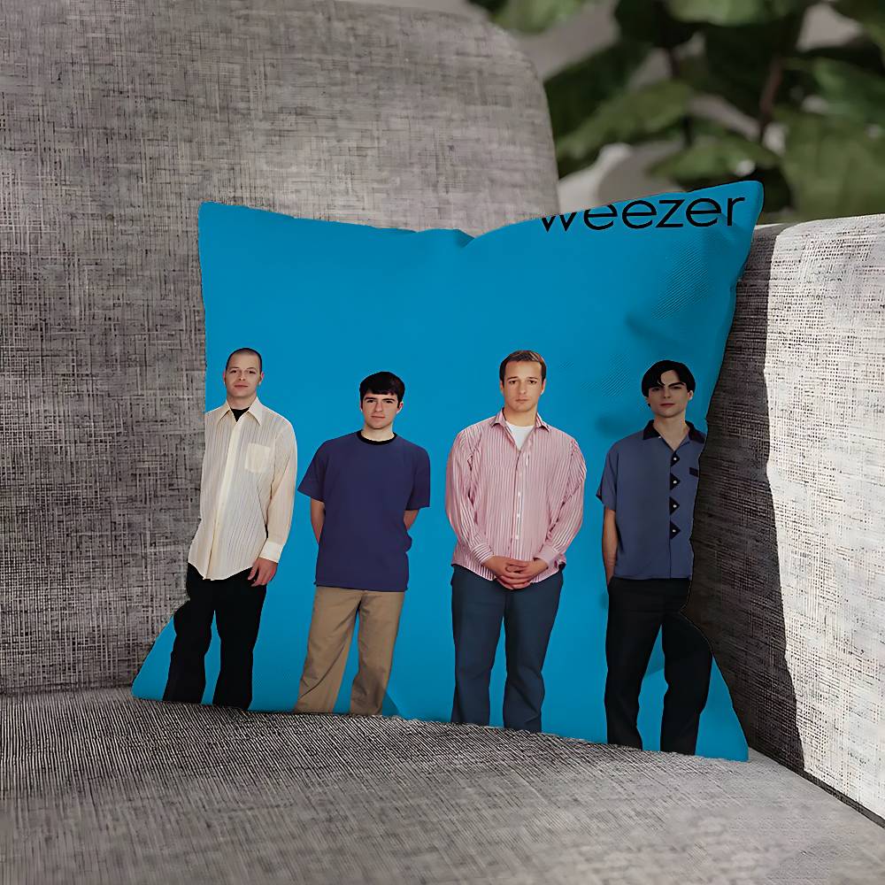 Band W-Weezer Pillow Case For Sofa Decor Car Office Room Printing Cushion Cover Decorations and Protector