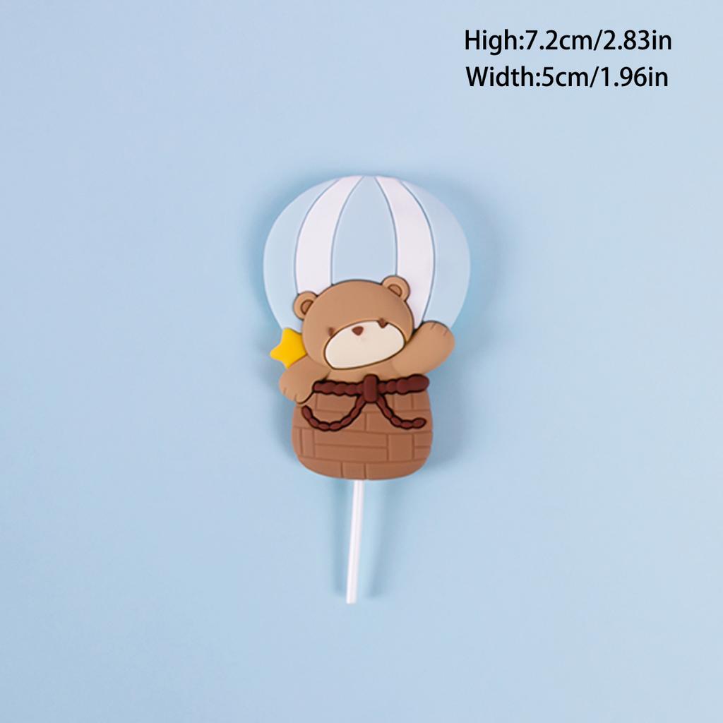 Růžový Modrý Medvídek Topper na Dort Medvídek Panenka Ozdoby Vkládací Dekorace Narozeninového Dortu pro Miminko Chlapec Dívka Oslava 1. Narozenin Odhalení Pohlaví