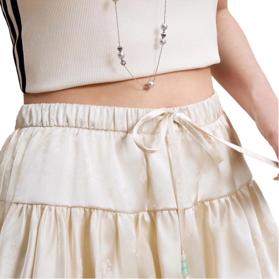 Adidas Originals New Chinese Loose Striped Sports Lace-Up Casual Skirt Women skirts KY5749