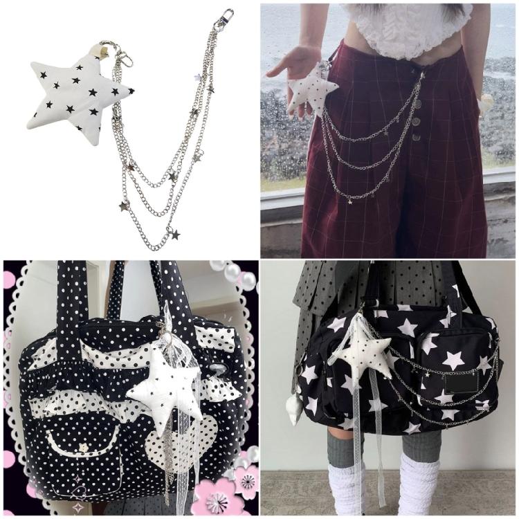 Stylish Irregular Star Key Clip Carabiner For Bags Jeans Trousers Chain Accessory Stylish Pentagrams Pendant Keychain