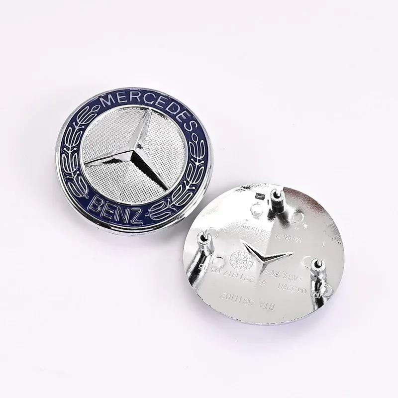 2025 Gorący 38mm 42mm 3 Piny ABS Emblemat Samochodowy Grill Przedni Krawędź Maski Odznaka na Maskę dla Mercedes Benz Stary Model Klasy C/E/S C200 E300 S4