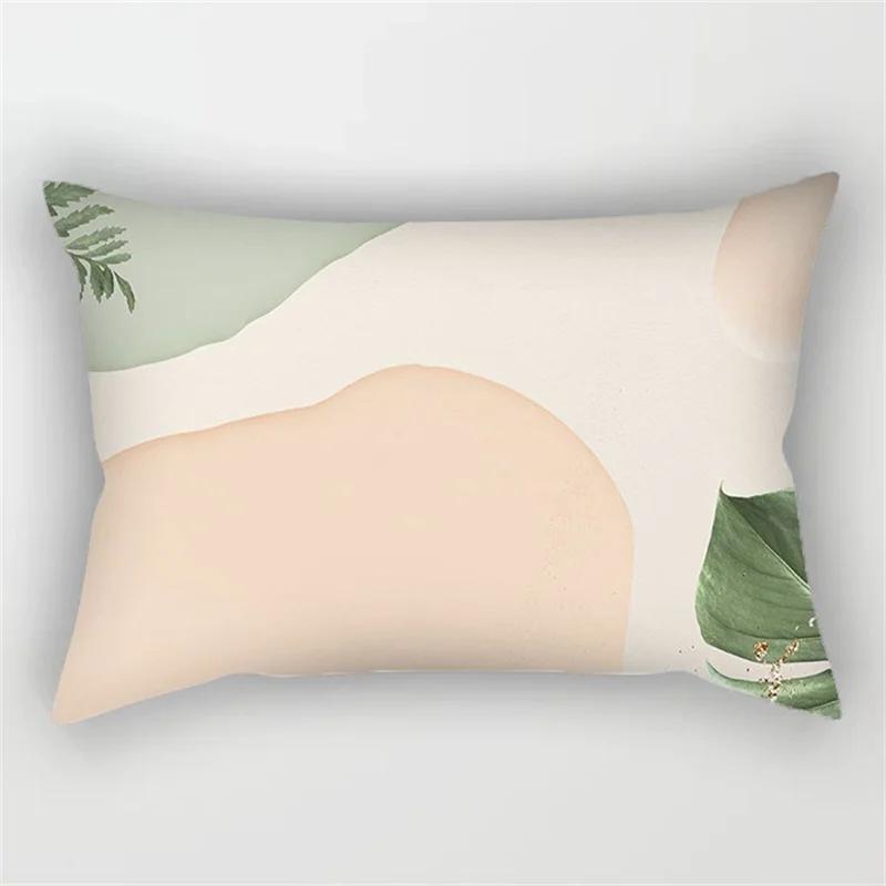 30x50cm 40x60cm 50x70cmGeometric Pillowcase Home Decor Cushion Cover Abstract Leaves Plant Patchwork Rainbow Polyester