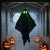 Durable Halloween Ghosts Hanging Ghost Outdoor Decoration, Spooky Black Fabric with Green Tree Decorations Eyes for Outside Tree, Porch, Yard,