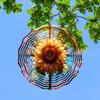 Moon Wizard Wind Spinner with Colorful Flowers Mandala Metal Garden Decor for Patio Porch Yard No Power Needed Easy To Install Gift for Men Women