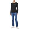 Calvin Klein Jeans Logo Straight Cut Crew Neck Long Sleeve T-Shirt Women Tops Black J225484BEH