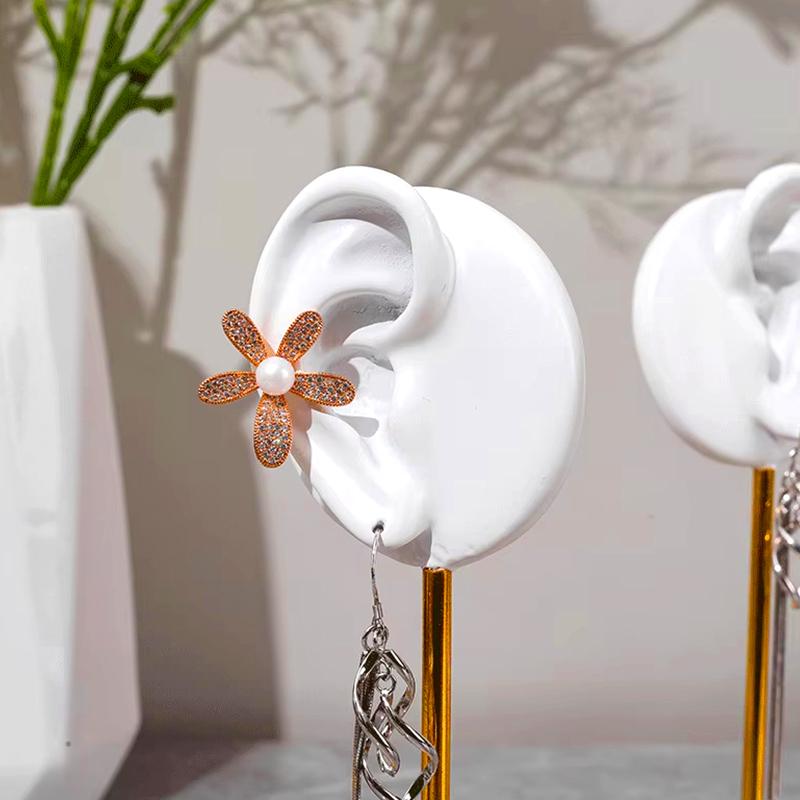 3pcs/set Human Ear Model Jewelry Storage Ear Shape Jewelry Rack White Resin Mannequin Stand Black 3 styles