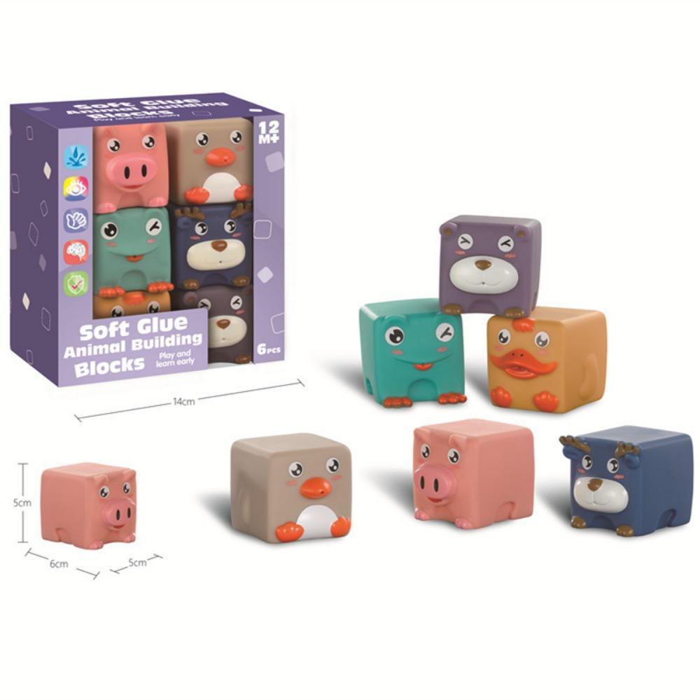 Baby Cartoon Hand Catching Ball Can Bite 0-1 Year Old Baby Bath Toy Early Education Digital Square Vinyl Animal