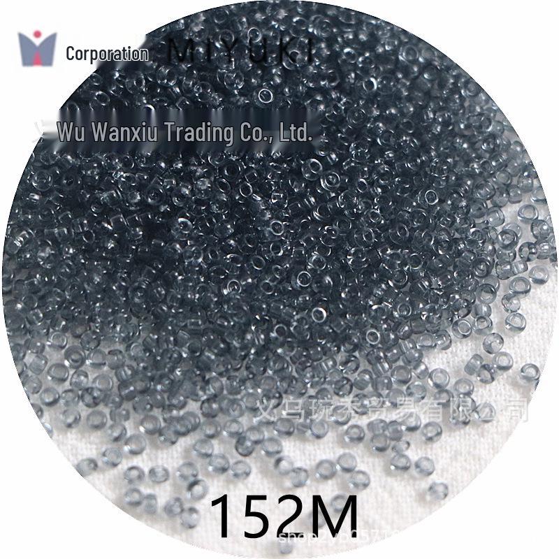 1.5mm Transparent Miyuki Glass Seed Beads for DIY Hairpins, Embroidery, and Bracelet Crafting.