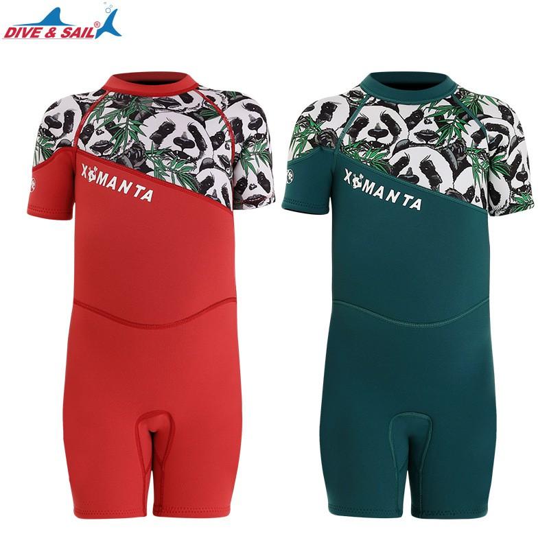Kids 2.5mm Neoprene Wetsuit Short Sleeve Full Body Dive Suit Snorkeling Surfing Jellyfish Protection Winter Fall