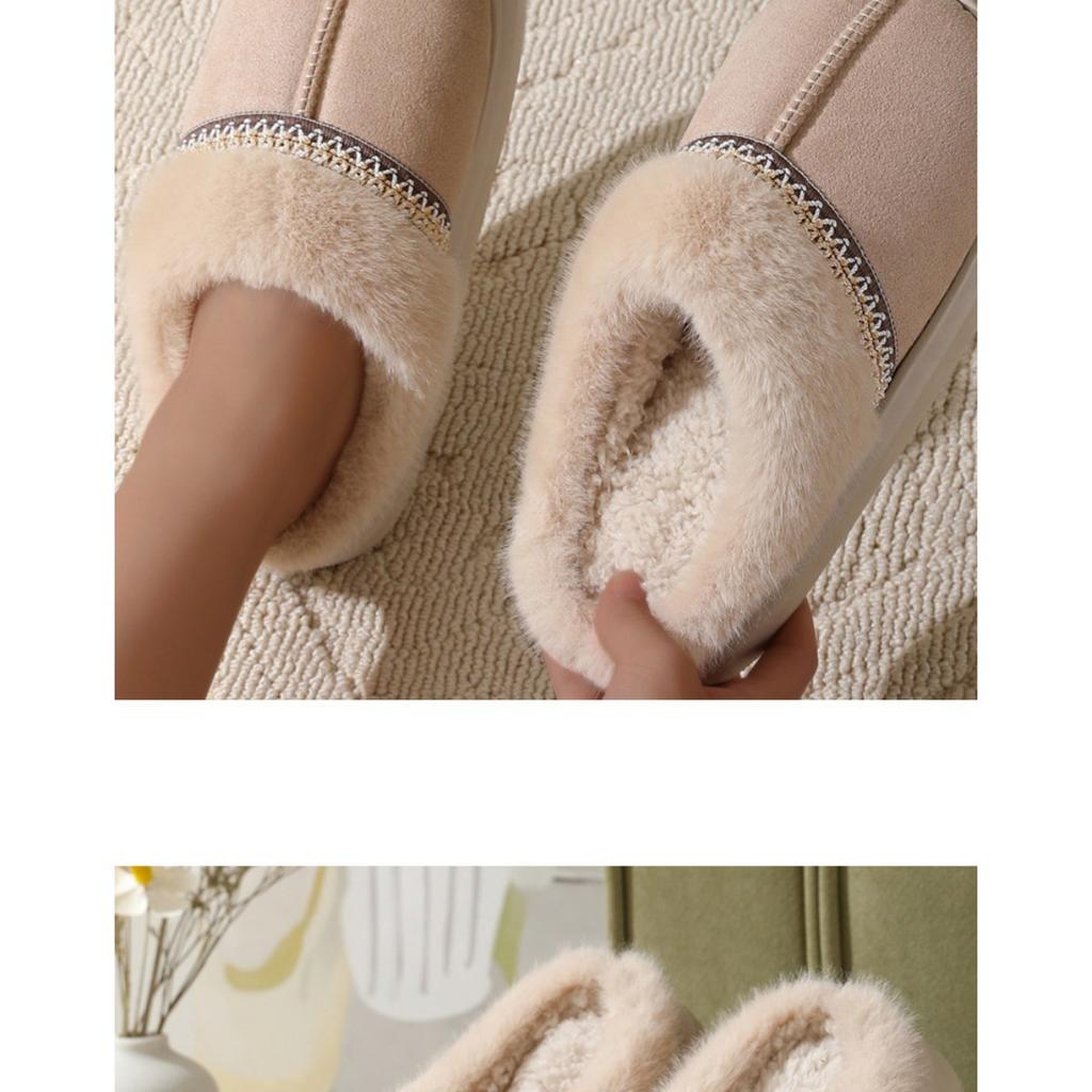 Plush Slippers for Autumn and Winter, Thick Soled Outdoor Cotton Slippers for Warmth At Home, Thickened Plush Thick Soled for Warmth