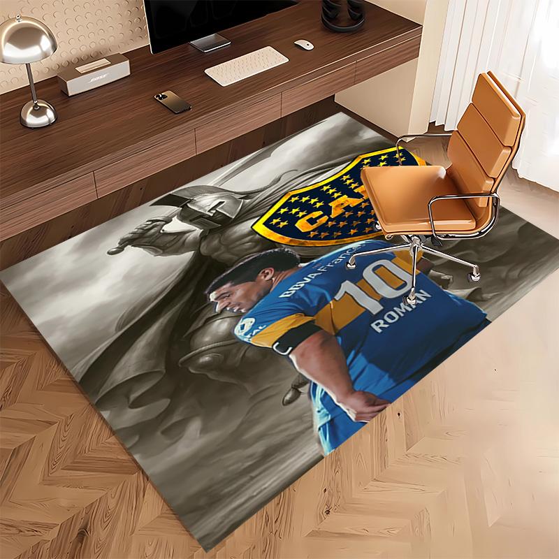 1pc Club Atlético Boca Juniors Print Area Rug - Soft, Washable Non-Slip Indoor Mat, Living Room, Home Office Decorative Rug,Office Decorative