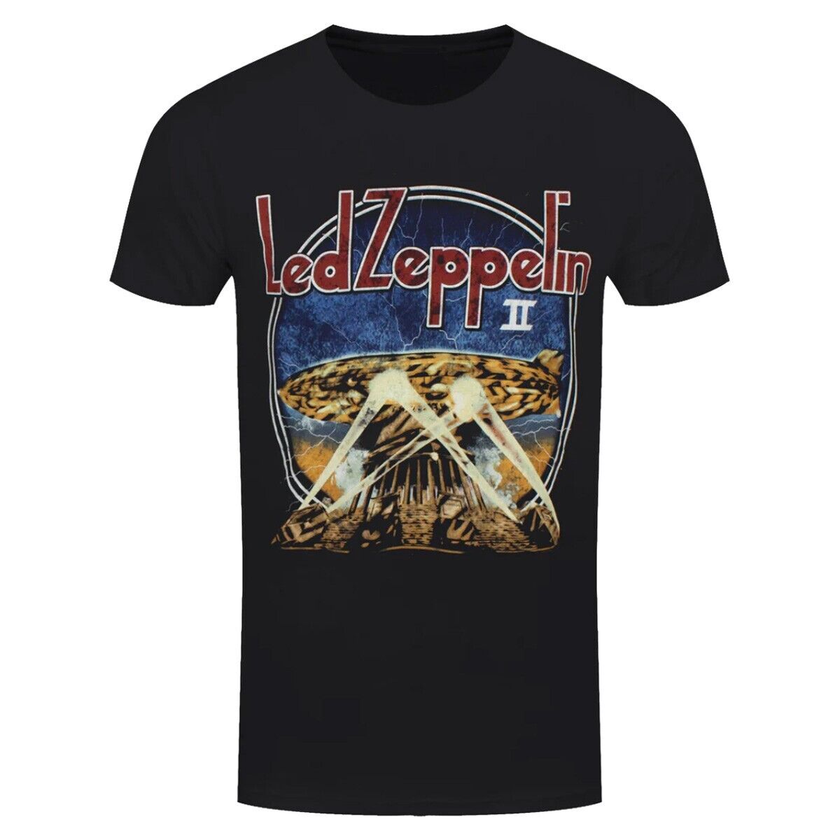 

Led Zeppelin T-Shirt Searchlights Rock Band New Black Official L