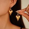 Love Pendant Heart Hoop Earrings Geometry Hearts Earringdrop Fashion Metal Filigree Earrings  Daily