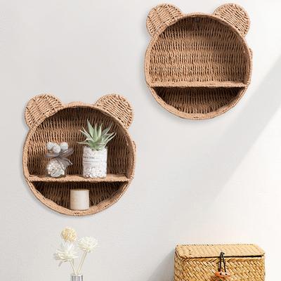 Imitation Vine Storage Basket Straw Woven Handmade Storage Basket Wall Mounted Storage Rack