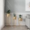 Golden Flower Stand, Indoor Light Luxury Ironwork Flower Pot Stand, Elegant Floor-Standing Home Living Room Decoration, Stylish