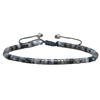 Labradorite Flat Bead Bracelet – Hematite Accent Adjustable Boho Jewelry, Intuition Protection Gift for Men Women