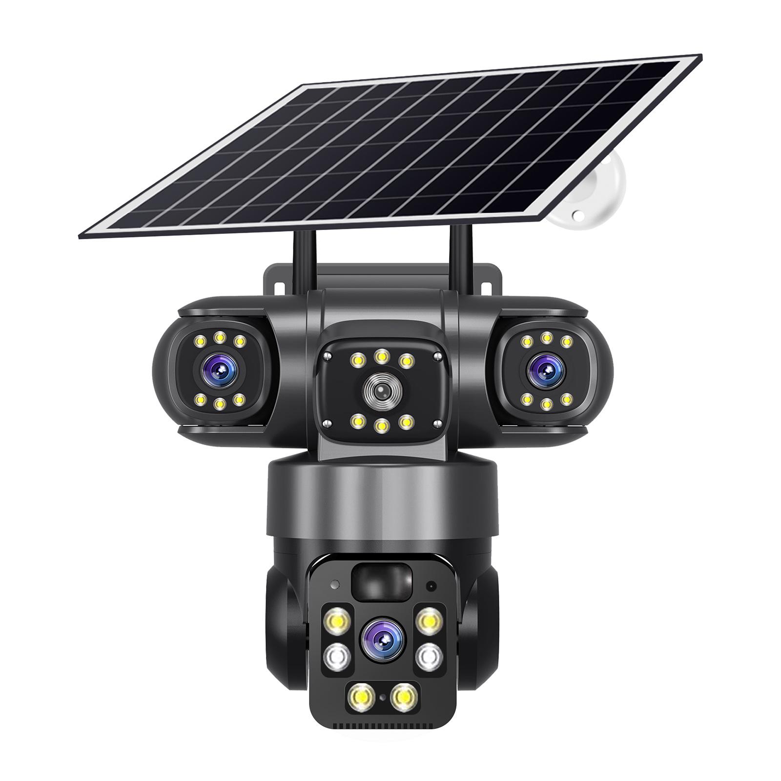 

Камера 360° HD з трьома об єктивами на сонячній батареї з нічним баченням та WiFi моніторингом