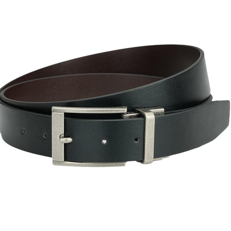 Men's Rotating Pin Buckle Belt Business Formal Leather Belt