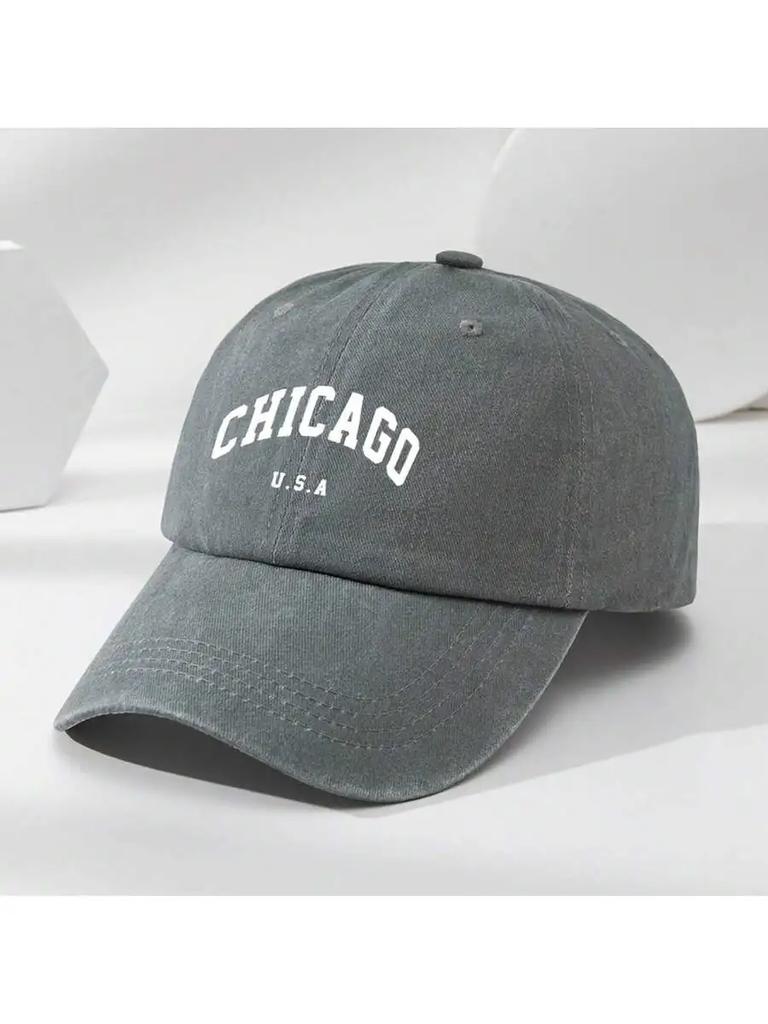 Chicago USA Buchstabe Baseballkappe Verstellbar Snapback Atmungsaktive Jeansmütze Lässig Outdoor Sport