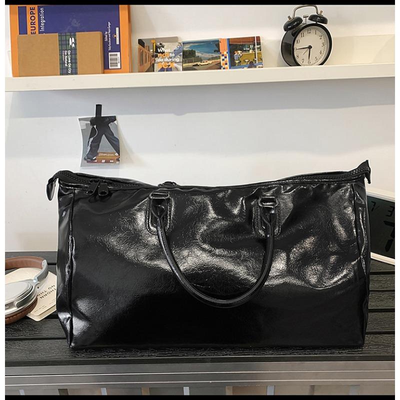 

Solid color large-capacity tote bag spring and summer new niche crossbody shoulder bag pu large fitness bag чёрный