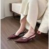 Sommermode sexy spitze High Heels lässige flache Sandalen elegante Schnalle dekorative dünne High Heels schwarze Damenschuhe