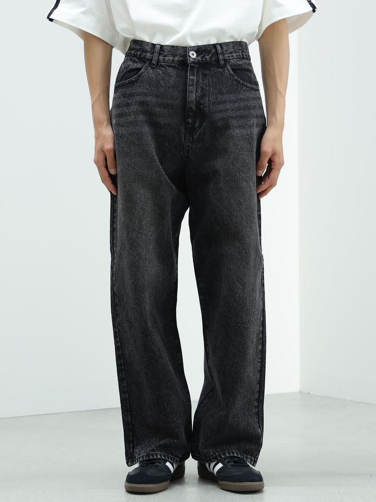 Beams Heart Blast Wide Straight Denim Jeans, Men's, Black, Size M