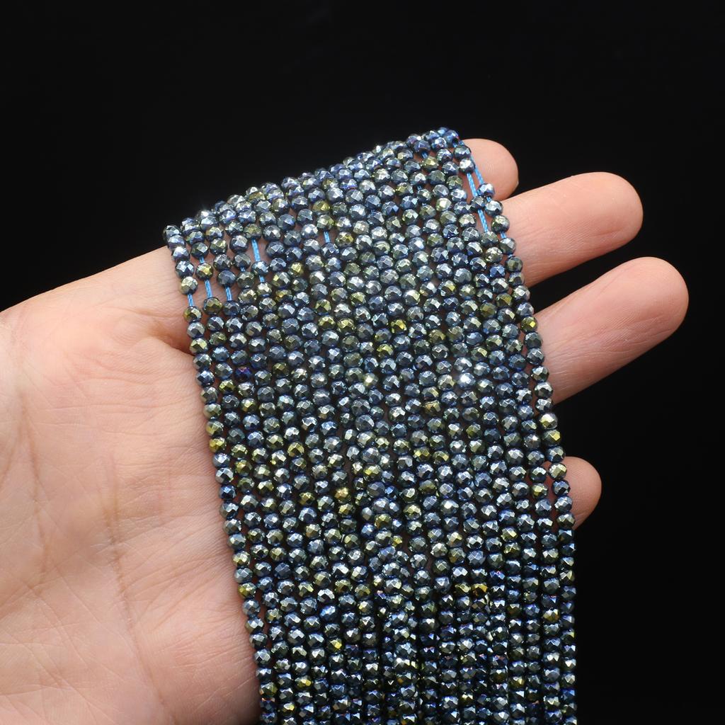 10Strands Faceted Beads 3mm Plated Color Isolation Beads For Jewelry Making DIY Necklace Bracelet Earrings Accessory