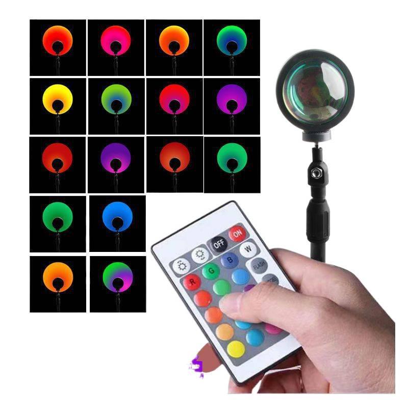 Seven-Color Remote Controlled Sunset Atmosphere Projector Lamp