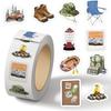 500pcs/Roll Outdoor Happer Camper Stickers Hiking Adventure Decals DIY Laptop Journal Guitar Cartoon Graffiti Seal Label Sticker