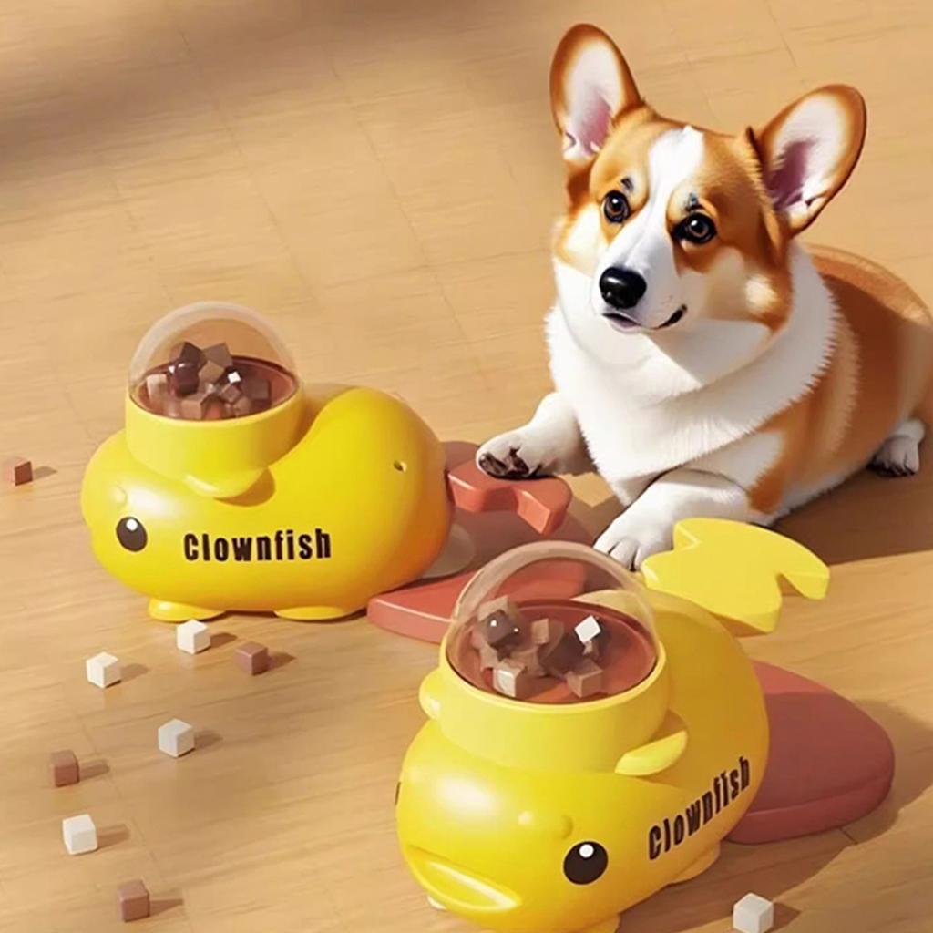 2-in-1 Food Puzzle Slow Feeder Cartoon Fish Design Dog Puzzle Feeder Pet Food Treat Dispenser for Dog Training