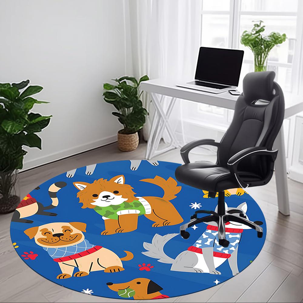 1pc Dogs, Winter Clothing Chair Carpet for Office, Soft, Non-Slip Polyester Mat, Office, Living Room, Bedroom, Durable Polyester Yy251207170