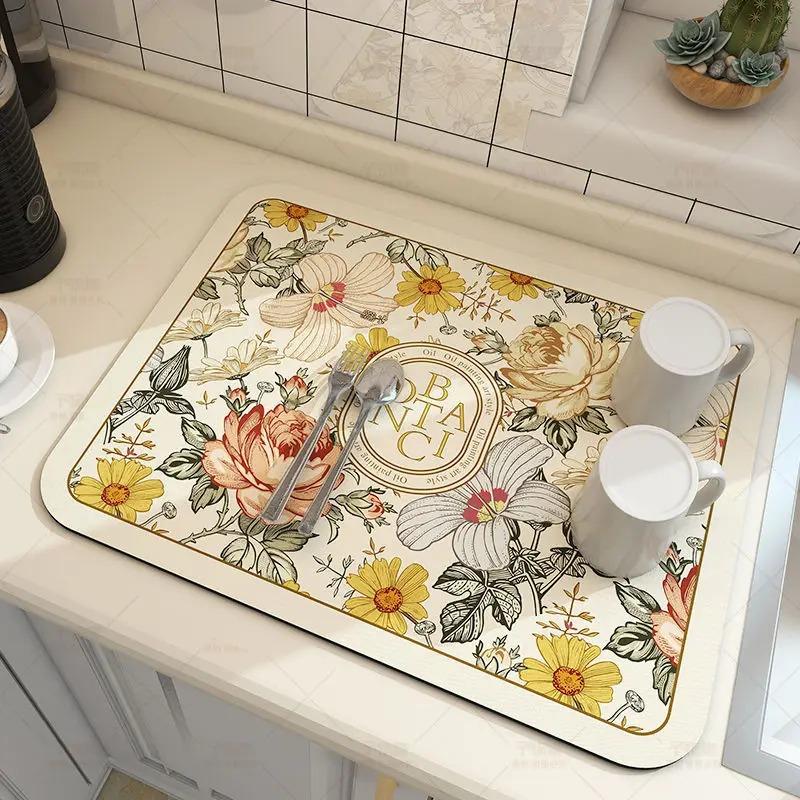 Velká kuchyňská super absorpční podložka podložka na odkapávání kávy podložka na sušení rychleschnoucí podložka do koupelny odkapávací podložka do kuchyňské baterie prostírání