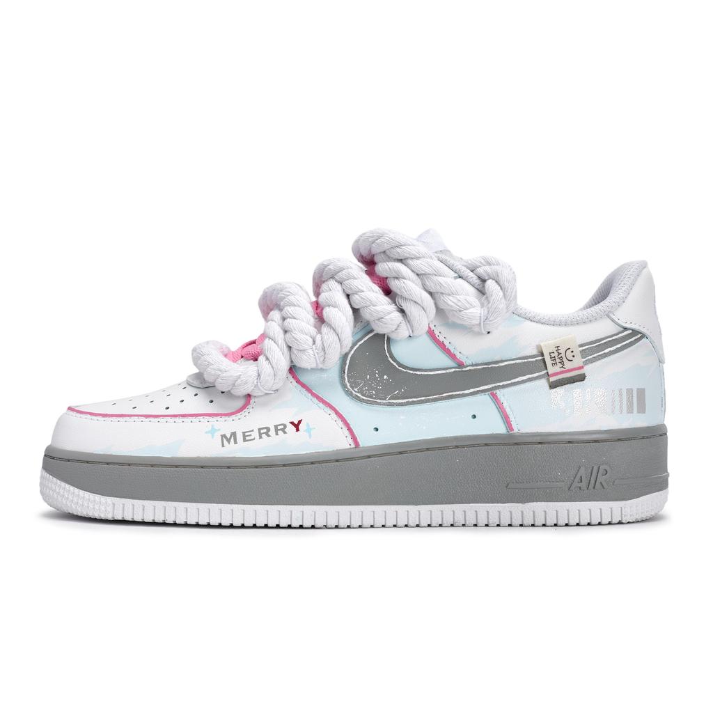 Nike Air Force 1 Winter Season Tale Low top Skateboard Shoes Unisex White Blue Gray Pink CW2288-111(Team80-S-BOX)