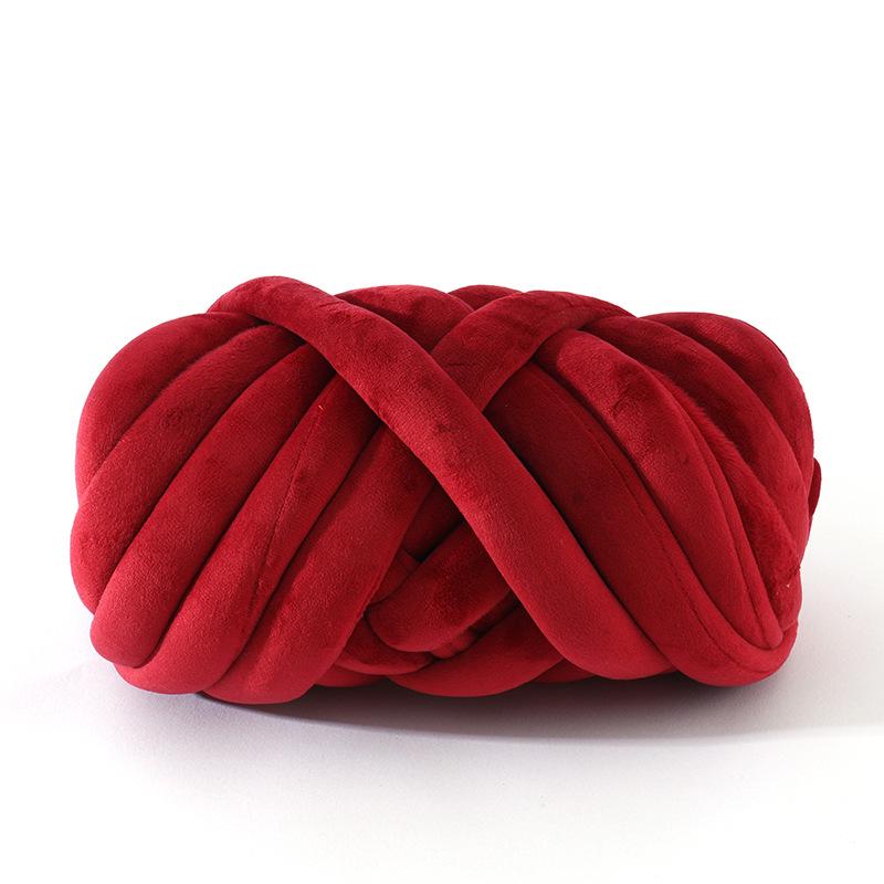 New Velvet Core-Spun Yarn for DIY: 3cm Thick Handmade Blanket, Pillow, Wool Fabric, Strip Yarn, Cat Bed.