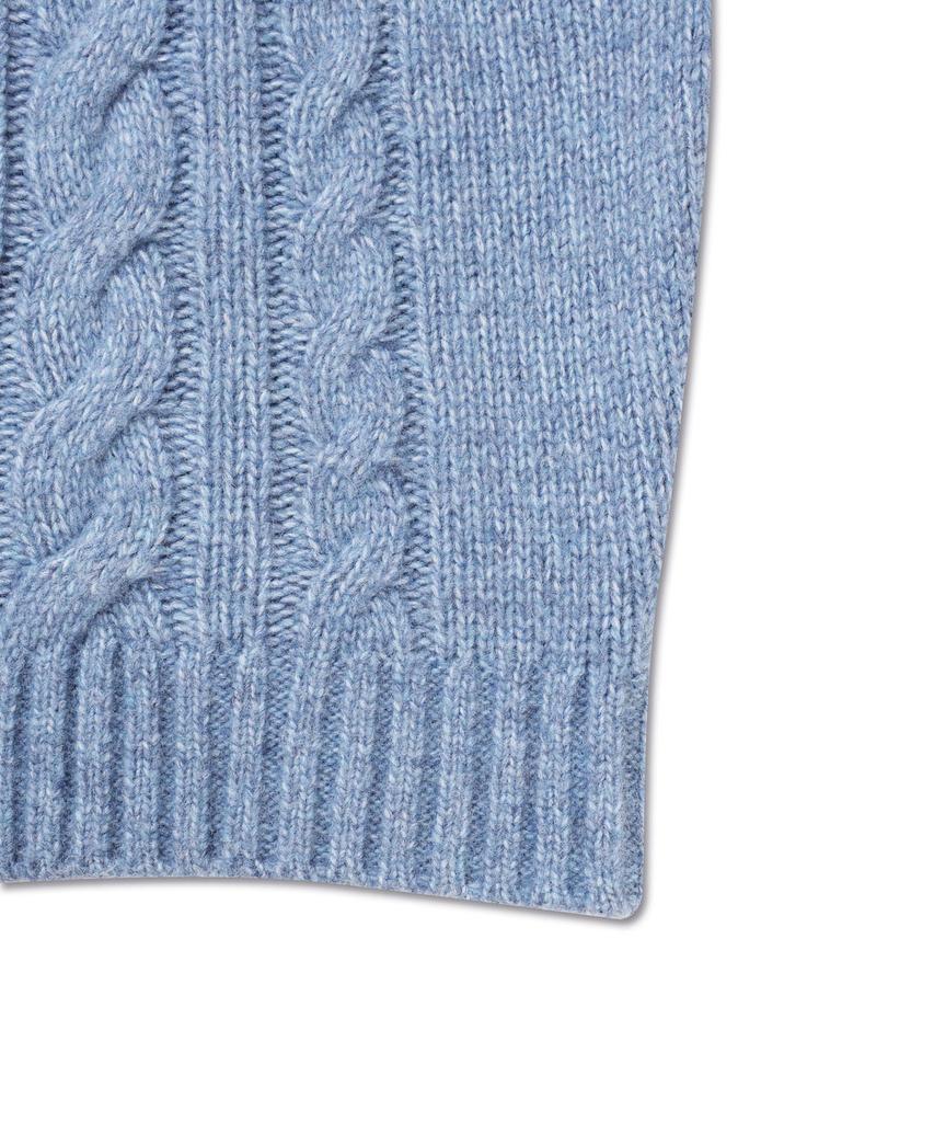 Michikoleondeonkosino Turtleneck Cable Wool Knit Muted Blue