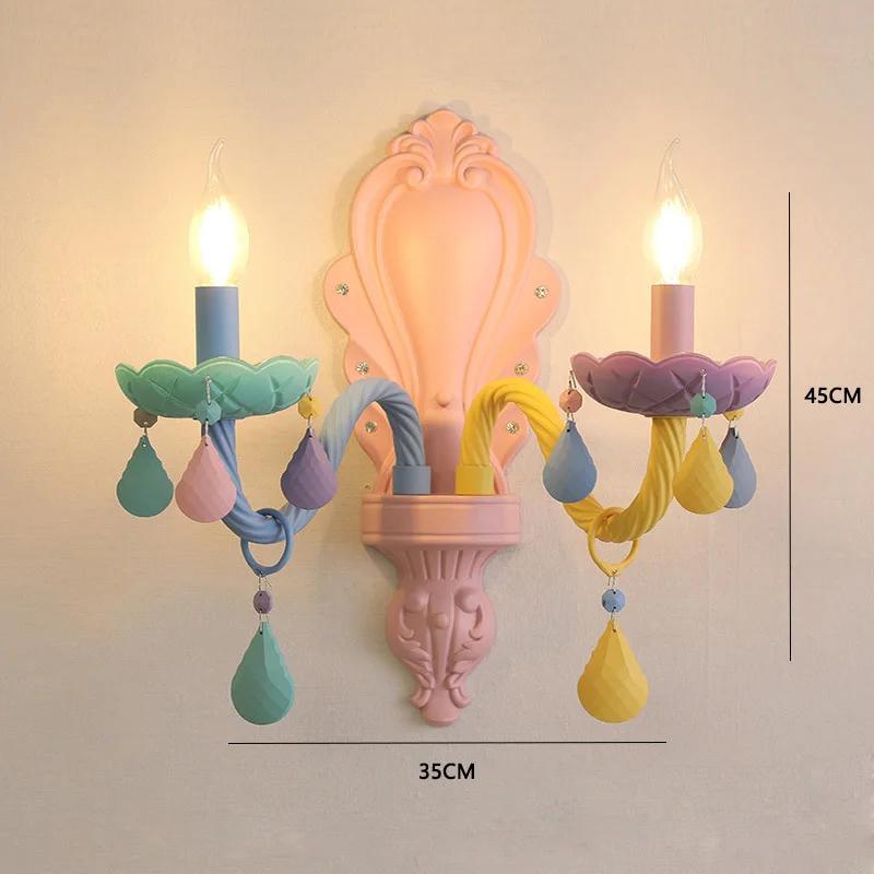 

Macaron Color LED Ceiling Chandeliers Детская комната Подвесной светильник Drop Light Детская комната Мальчики Девочки Спальня Декор Потолочные светильники Lustre Warm white
