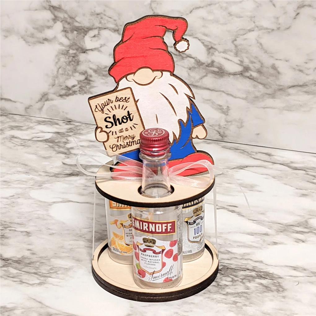 Xmas Bottle Holder Wine Rack Mini Stand Christmas Party Holiday Picnic Barbecues Countertops Decorations Gift Ornament