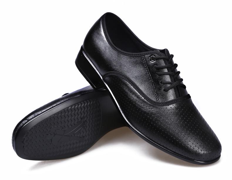 Men's Genuine Leather Perforated Dance Shoes for Waltz & Modern Square Dance