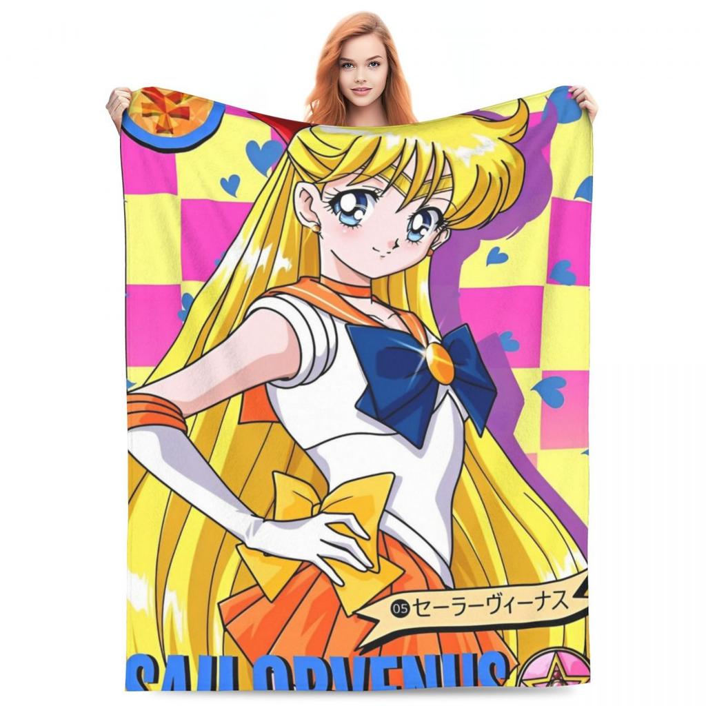 S-Sailor M-Moon Anime Blanket Quality Warm Throw Blanket Winter Picnic Outdoor Comfortable Bedspread