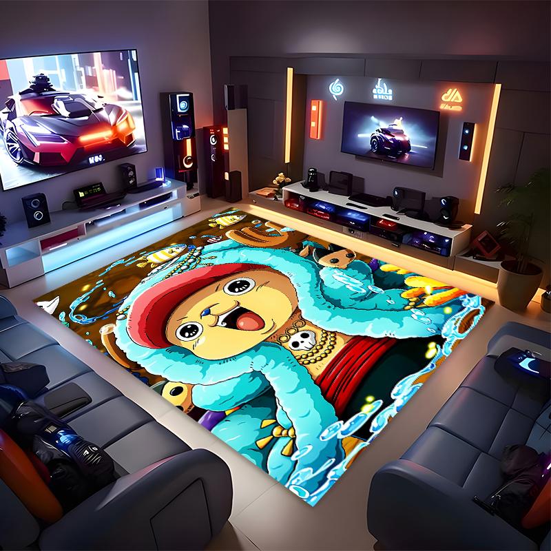 1pc One Piece Tony Tony Chopper Print Area Rug - Soft, Washable Non-Slip Indoor Mat for Office Chairs, Living Room, Home Office Decorative Rug