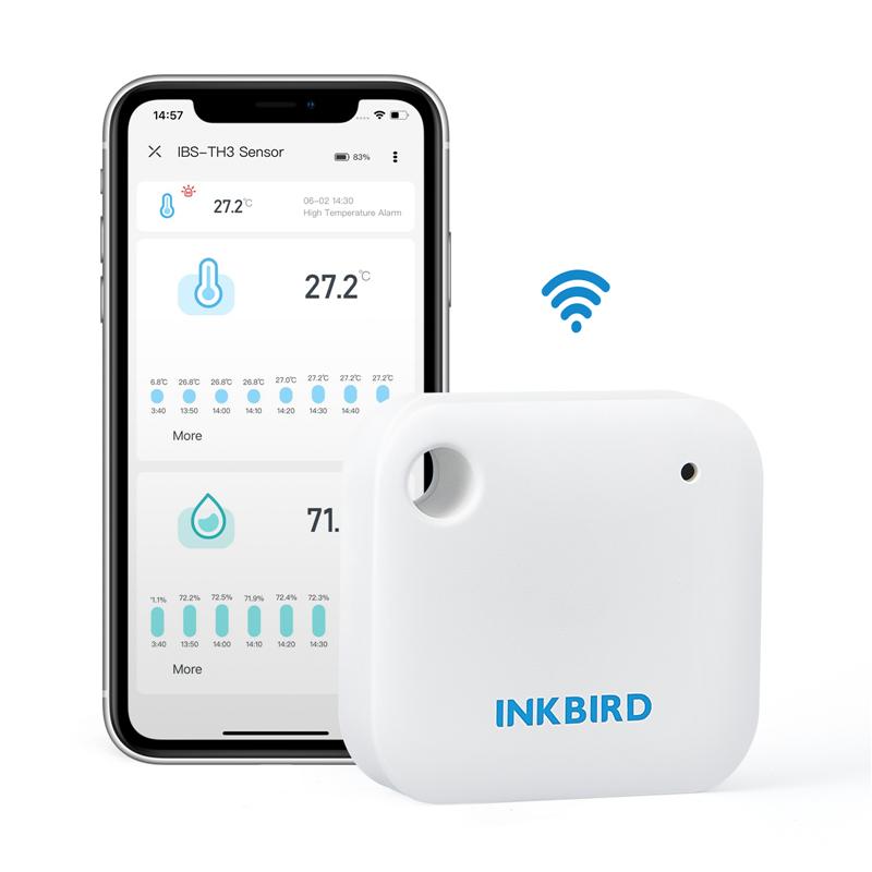 

INKBIRD IBS-TH3 Wi-Fi / PlusTemperature Humidity Sensor Indoor Thermometer and Hygrometer 2-in-1 Sensor with Alarms for Fridge IBS-TH3 wifi
