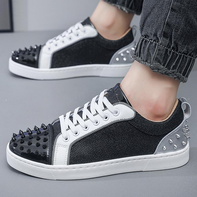 Rivet Hot Drill Men's Plate Shoes, Men's Shoes Sports Shoes Tide Korean Casual Shoes
