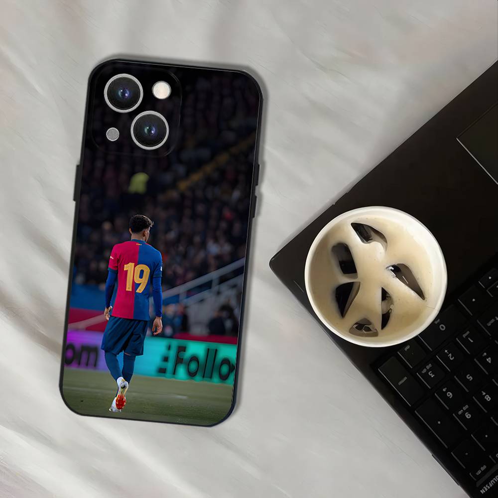 No.19 Football L-Lamine Y-Yamals Phone Case For iPhone 16,15,14,13,12,11,Pro,XS,Max,XR,Plus,E,SE4,Mini Black Soft Cover