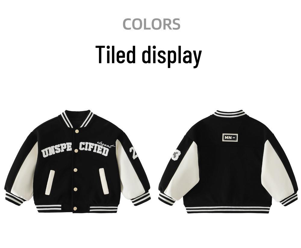 Beiteng Boys' Korean Style Color Block Baseball Jacket - Autumn Trendy Baby Wear